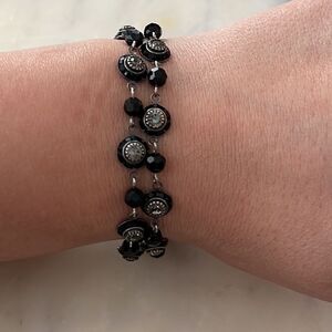 Liz Paiacios S.F black beaded bracelets, two piece